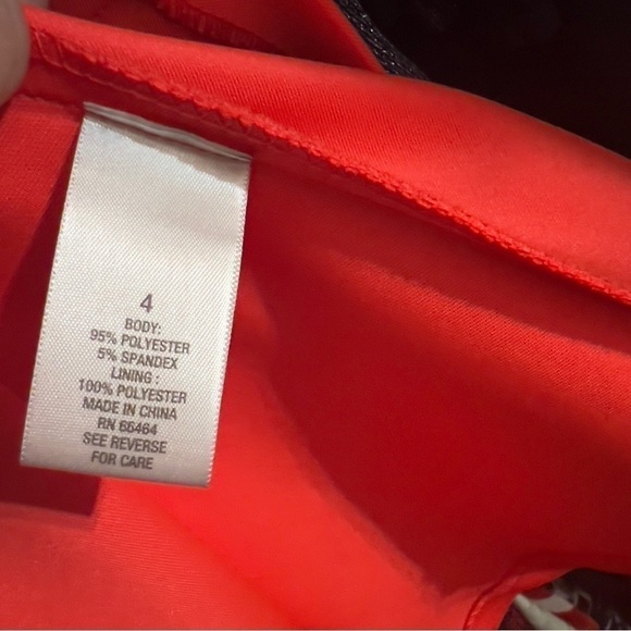 Dress Barn Coral Red Fit And Flare Sleeveless Knee Length Cocktail Dress Size 4 - Picture 12 of 12